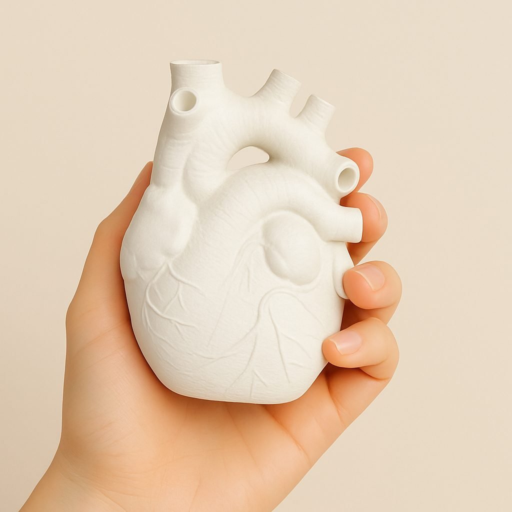 Jarrón Decorativo Corazón Humano – Pieza Multifuncional de Cerámica Hecha a Mano