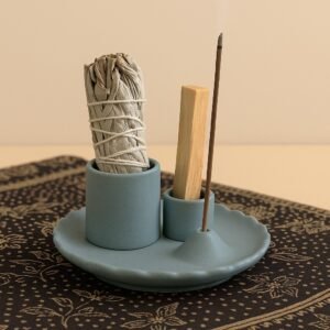 Soporte para Palo Santo y sahumos – Flor de Loto Azul