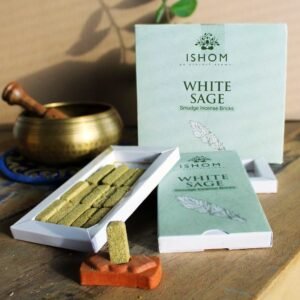 Pack of 15 Natural Incense Smudge Bricks and Burner – White Sage