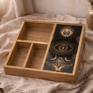 Caja Ritual para Tarot y Herramientas Místicas - Madera de Mango