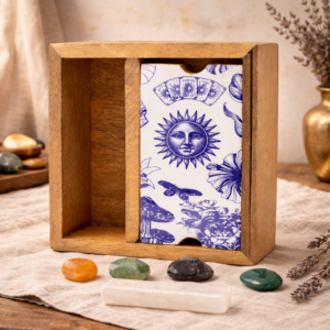 Caja de Tarot Triple Luna con 2 Compartimentos y Soporte