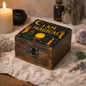Pequeña Caja Esmaltada de Madera de Mango - Soy Mágico (I Am Magical)