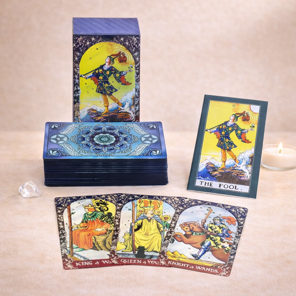 Tarot Mandala Blue Foil con Detalles en Oro y Guía - Imagen 3