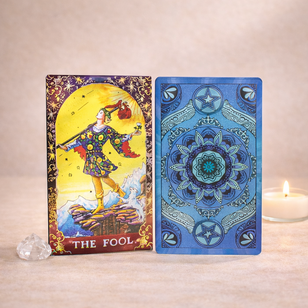 Tarot Mandala Blue Foil con Detalles en Oro y Guía - Imagen 2