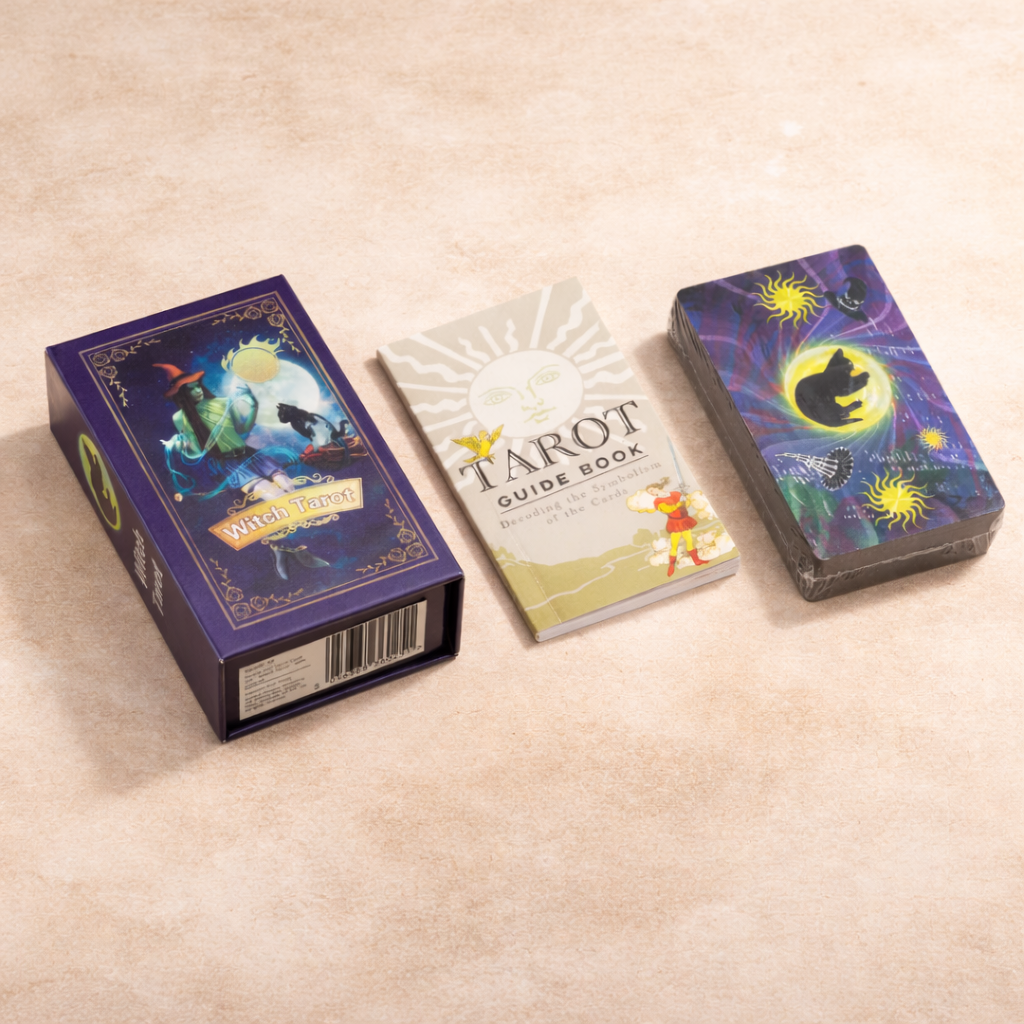 Tarot de la Bruja con Lámina Púrpura y Guía Completa