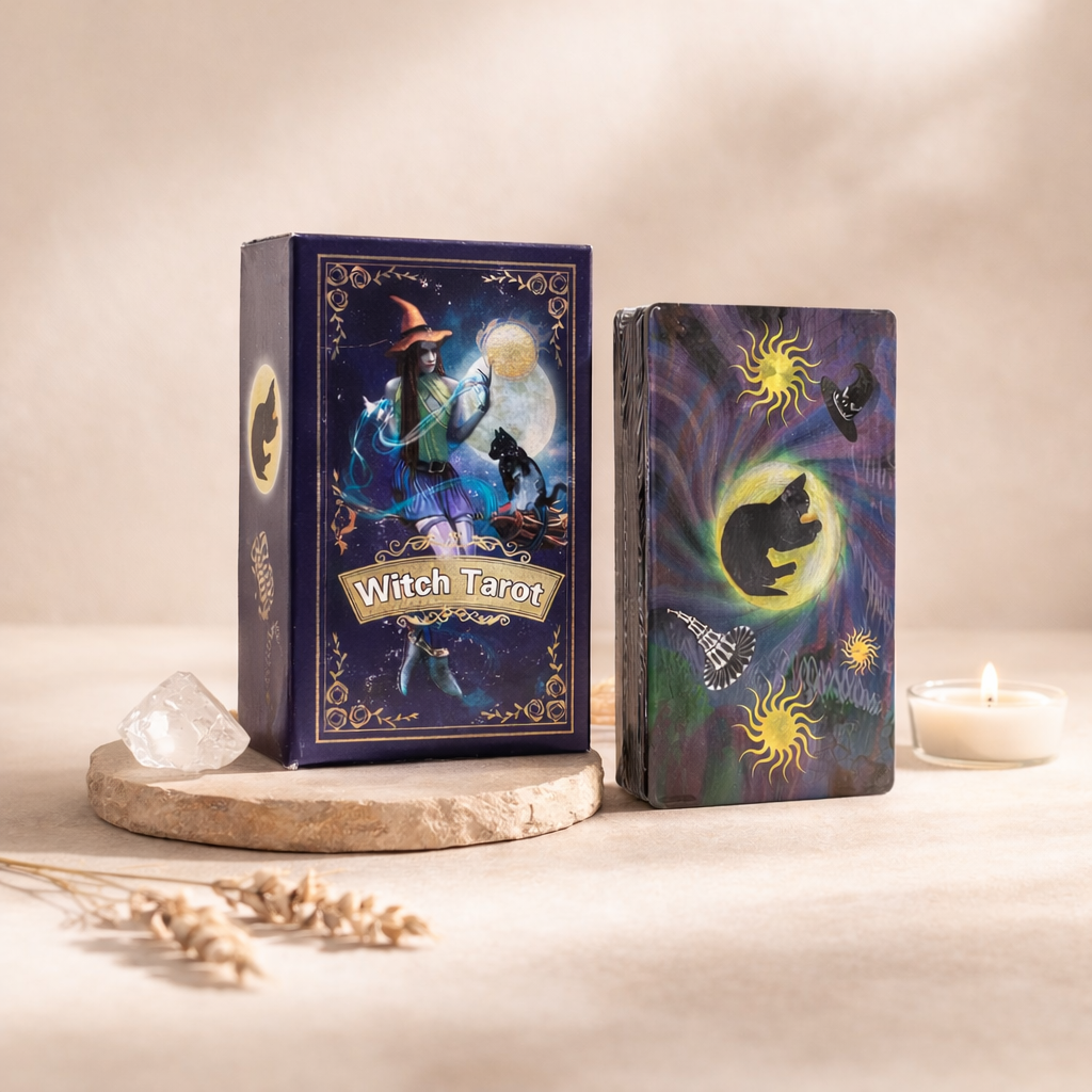 Tarot de la Bruja con Lámina Púrpura y Guía Completa