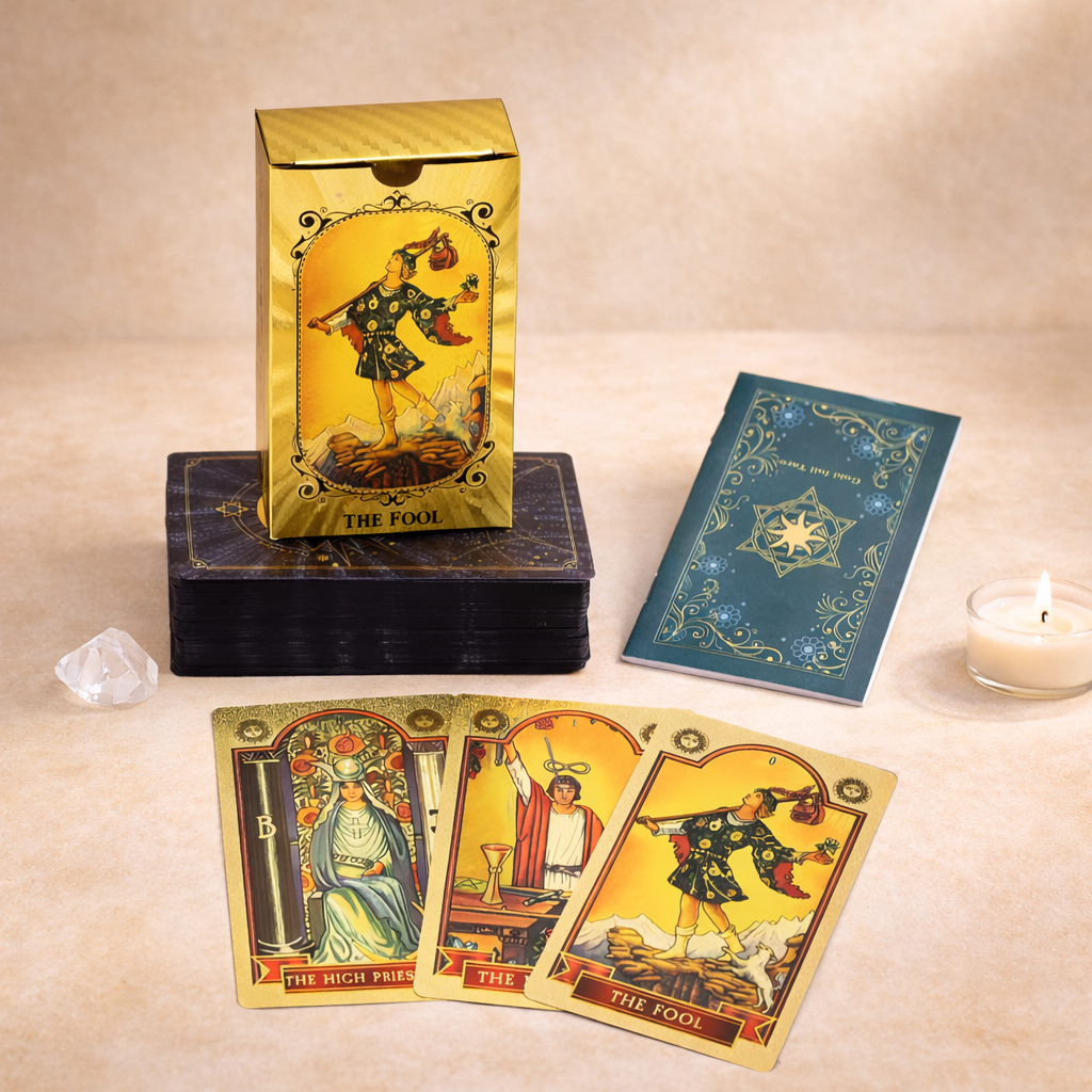 Tarot del Ojo que Todo lo Ve con Foil Azul y Dorado