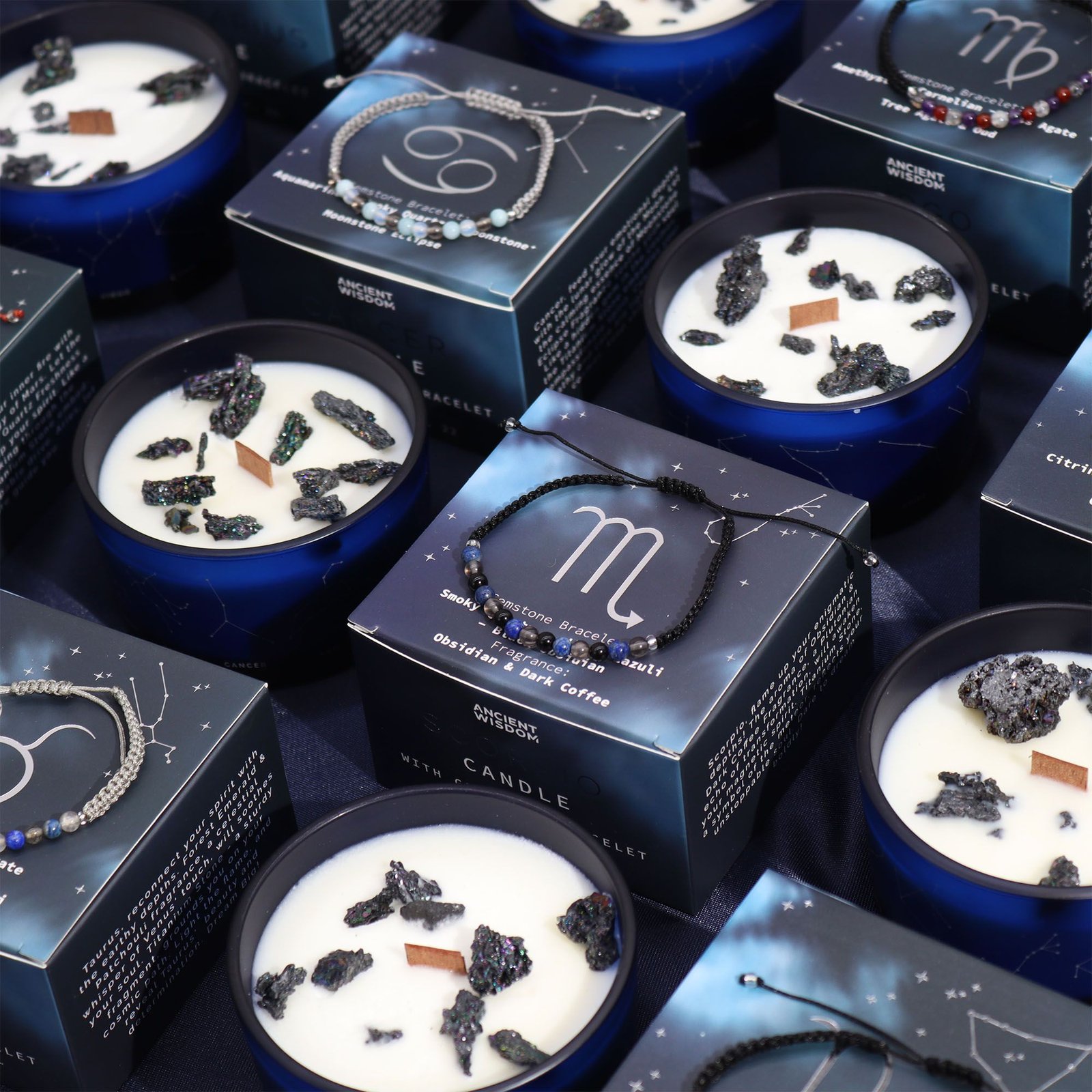 Vela de Cristal del Zodiaco con Pulsera de Piedras Preciosas - Escorpio - Imagen 3