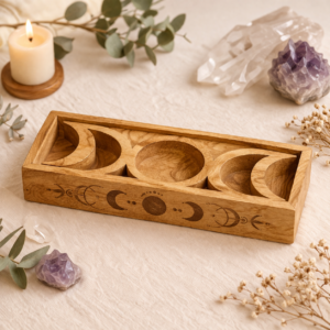 Bandeja de Tarot con Fases Lunares y Soporte para Cartas