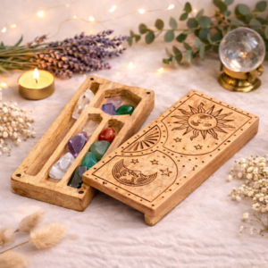 Caja de Madera para Cristales Sol y Luna 1